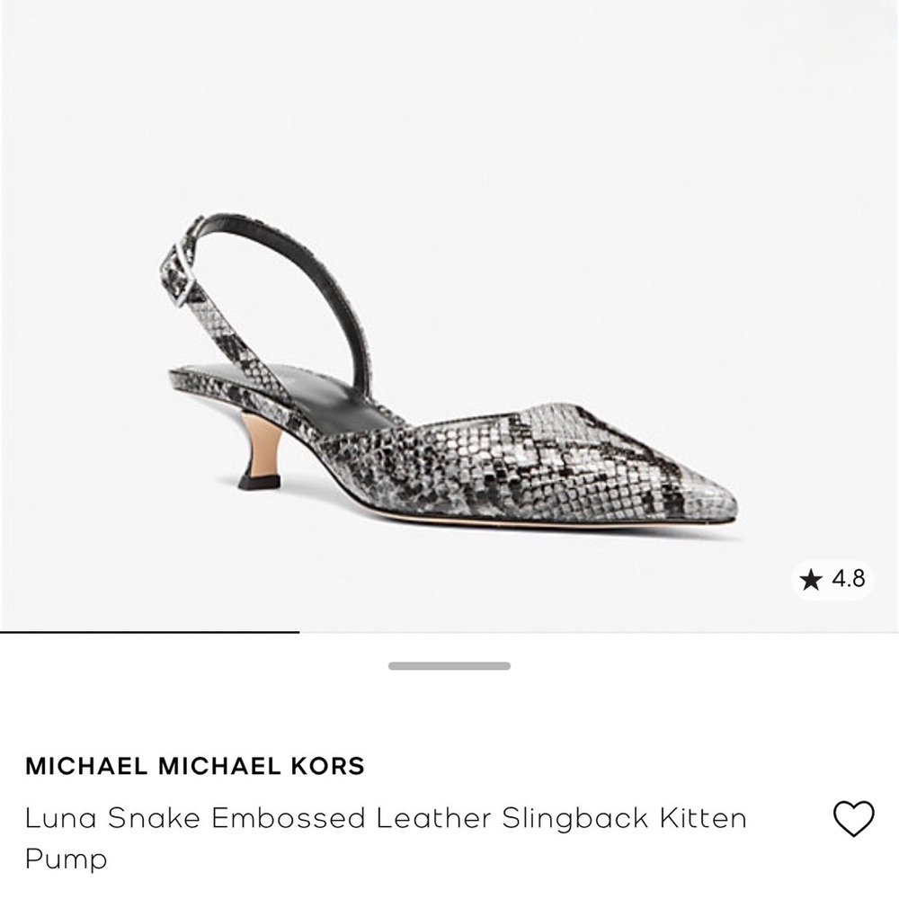 MICHAEL Michael Kors Silver Snake Embossed Slingback Heels